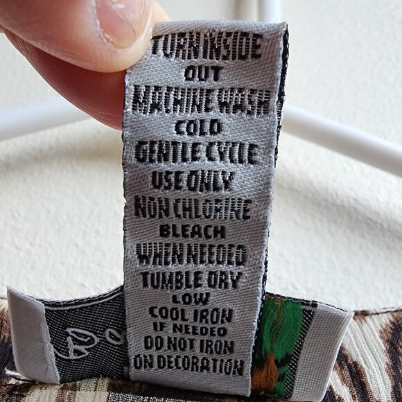 Bali Club Brown/Cream Native Tropical Print Tunic Size Medium - Picture 10 of 14